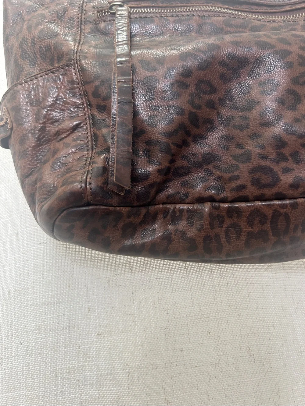 Frye And Company Brown Leopard Print Leather Crossbody Bag Brand New W/Tags